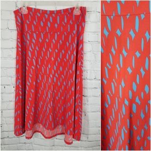 ⭐️4/$20 Lularoe Azure Skirt Red with Blue Confetti